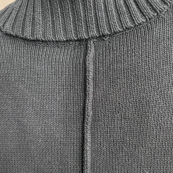 NWT Southwest BOHO Black White Short Sleeve Cowl Turtleneck Cotton Sweater - Picture 7 of 9